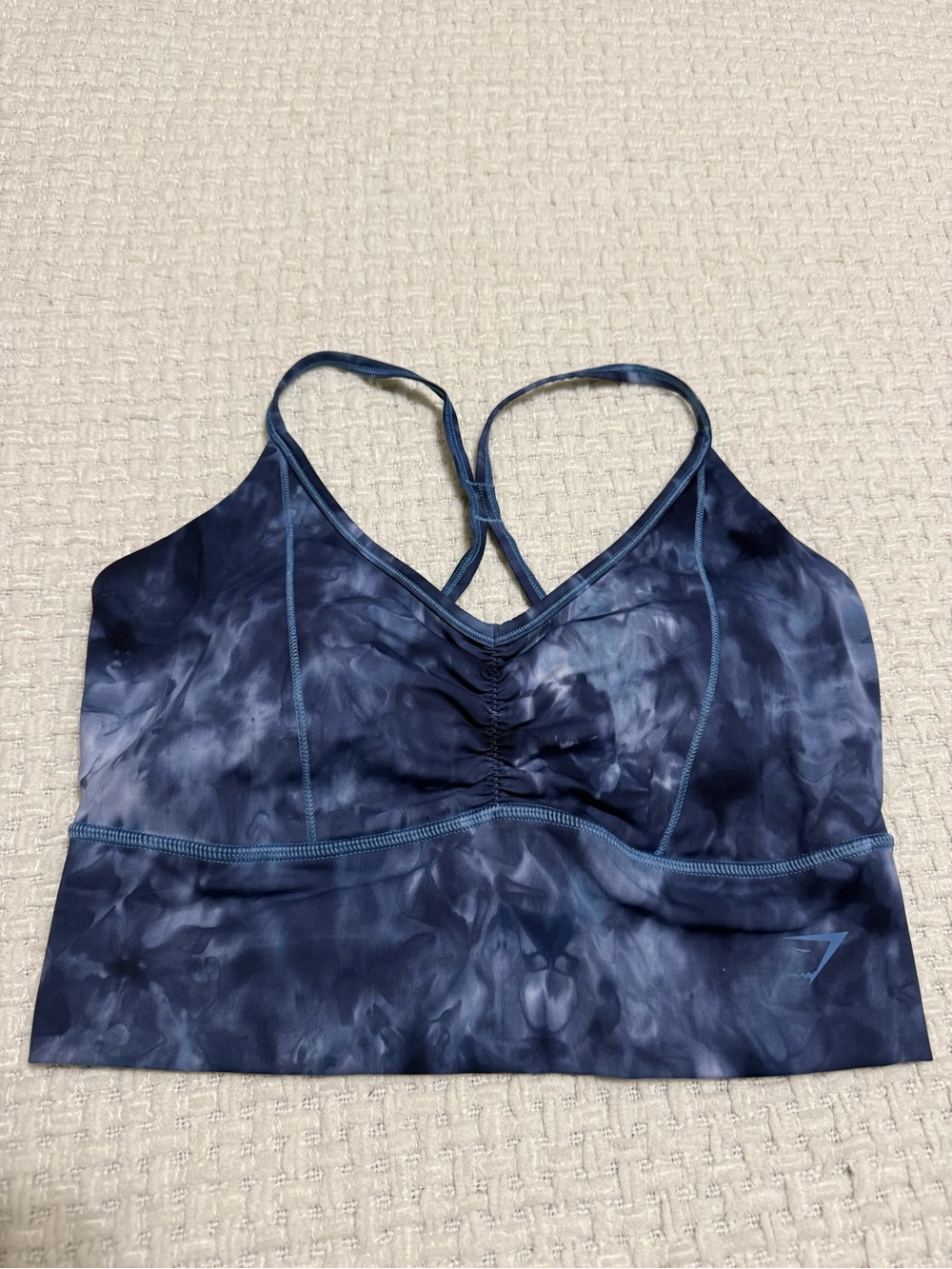 Gymshark Women's Small Blue Spray Dye Elevate Longline Sports Bra,  large
